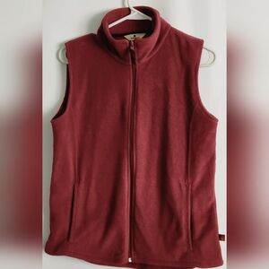 Woolrich Women's Fleece Full Zip up Vest Size S Maroon